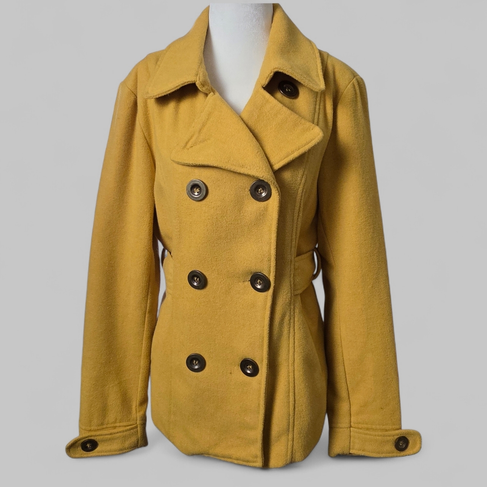 Inspired Hearts Women's Yellow Peacoat Jacket